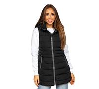 BOLF Femme Gilet de transition matelassee a Capuche Doudoune Blouson avec fermeture eclair Zipe Temps libre Sport Fitness Basic Outdoor Style 7040 Noir XL [U1U]