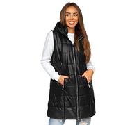BOLF Femme Gilet de transition matelassee a Capuche Doudoune Blouson avec fermeture eclair Zipe Temps libre Sport Fitness Basic Outdoor Style 82019 Noir OS [U1U]