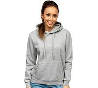 BOLF Femme Sweat-Shirt a Capuche Hoodie Sweat Manches Longues Temps Libre Sport Fitness Outdoor Basic Casual Style W02B Gris S [A1A]