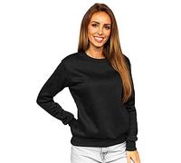 BOLF Femme Sweat-Shirt Sweat Manches Longues Temps Libre Sport Fitness Outdoor Basic Casual Style W01 Noir L [A1A]