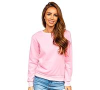 BOLF Femme Sweat-Shirt Sweat Manches Longues Temps Libre Sport Fitness Outdoor Basic Casual Style W01 Rose M [A1A]