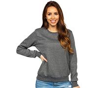BOLF Femme Sweat-Shirt Sweat Manches Longues Temps Libre Sport Fitness Outdoor Basic Casual Style W01 Graphite L [A1A]