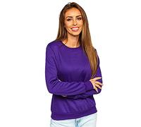 BOLF Femme Sweat-Shirt Sweat Manches Longues Temps Libre Sport Fitness Outdoor Basic Casual Style W01 Violet L [A1A]