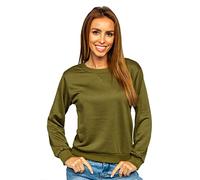 BOLF Femme Sweat-Shirt Sweat Manches Longues Temps Libre Sport Fitness Outdoor Basic Casual Style WB11002 Khaki S [A1A]