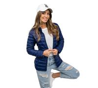 BOLF Femme Veste de transition matelassee Col montant Blouson avec fermeture eclair Doudoune Zipe Temps libre Sport Basic Outdoor Casual Style 16M9111 Bleu fonce S [D4D]