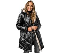 BOLF Femme Veste d'hiver long avec capuche Blouson a capuche Coupe Chaleur d'hiver d'automne loisir Outdoor Casual Style 5M3189 Noir M [D4D]