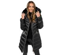BOLF Femme Veste d'hiver long avec capuche Blouson a capuche Coupe Chaleur d'hiver d'automne loisir Outdoor Casual Style 5M3162 Noir XL [D4D]