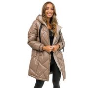 BOLF Femme Veste d'hiver long avec capuche Blouson a capuche Coupe Chaleur d'hiver d'automne loisir Outdoor Casual Style 5M3189 Camel L [D4D]