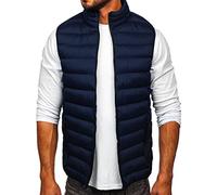 BOLF Homme Gilet de transition matelassée Doudoune Blouson avec fermeture éclair Zipé Temps libre Sport Fitness Basic Outdoor Style 5M711 Bleu foncé M [4D4]