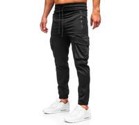 BOLF Homme Pantalon Cargo de Randonnee Fonctionnel D'exterieur de Sport Loisir Joggeur Jogging avec Cordon de Serrage Confort Street Style HSS299 Noir XL [6F6]