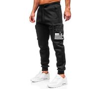 BOLF Homme Pantalon Cargo de Randonnee Fonctionnel D'exterieur de Sport Loisir Joggeur Jogging avec Cordon de Serrage Confort Street Style K22 Noir XL [6F6]