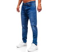 BOLF Homme Pantalon en Jeans Jeans Used Look Jeans Destroyed Denim Style Regular Fit Jambe etroite Temps Libre Casual Style 6636 Bleu Fonce M [6F6]