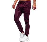 BOLF Homme Pantalon Jogger Pantalons de Randonnee D'exterieur de Sport Decontractes de Course Cordon Casual Street Style 0905 Bordeaux L [6F6]