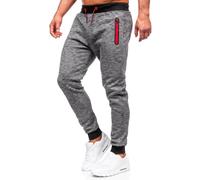 BOLF Homme Pantalons de Sport de Survetement d'entrainement de Football de Fitness de Athletique Joggeur de Course Slim Fit Street Style 55037 Graphite M [6F6]