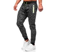 BOLF Homme Pantalons de Sport de Survetement d'entrainement de Football de Fitness de Athletique Joggeur de Course Slim Fit Street Style 55037 Noir L [6F6]