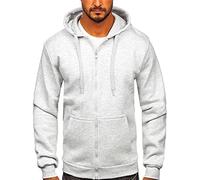 BOLF Homme Sweat-Shirt a Capuche avec Fermeture Eclair Hoodie Sweat Zippe Manches Longues Temps Libre Sport Fitness Outdoor Basic Casual Style 2008 Gris(Ciel) L [1A1]