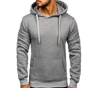 BOLF Homme Sweat-Shirt a Capuche Hoodie Sweat Manches Longues Temps Libre Sport Fitness Outdoor Basic Casual 2009 Gris M [1A1]