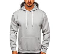 BOLF Homme Sweat-Shirt a Capuche Hoodie Sweat Manches Longues Temps Libre Sport Fitness Outdoor Basic Casual Style 1004 Gris L [1A1]
