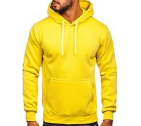 BOLF Homme Sweat-Shirt a Capuche Hoodie Sweat Manches Longues Temps Libre Sport Fitness Outdoor Basic Casual Style 2009-33 Jaune Clair M [1A1]