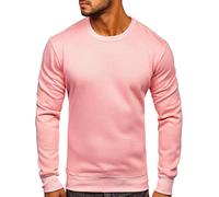 BOLF Homme Sweat-Shirt Sweat Manches Longues Temps Libre Sport Fitness Outdoor Basic Casual Style 2001 Rose(Ciel) L [1A1]