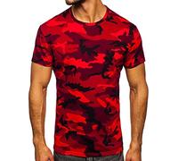 BOLF Homme T-Shirt avec Imprime a Manches Courtes col Rond Tee-Shirt Top Motif Tenue de Sport Logo Casual Street Style S807 Rouge M [3C3]