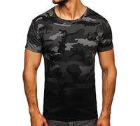BOLF Homme T-Shirt Militaire Camo Homme a Manches Courtes col Rond Tee-Shirt Top Motif Tenue de Sport Logo Casual Street Style S808 Graphite XXL [3C3]