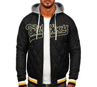 BOLF Homme Veste de transition Blouson Bomber de baseball universitaire coupe-vent de printemps Decontracte Outdoor Veste de tous les jours quotidien Basic HSS058 Noir XL [4D4]
