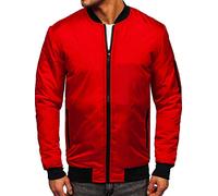 BOLF Homme Veste de transition Blouson Bomber de baseball universitaire coupe-vent de printemps décontracté Outdoor Veste de tous les jours quotidien Basic AK95 Rouge M [4D4]