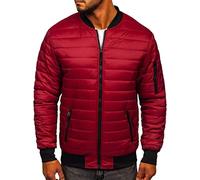 BOLF Homme Veste de transition Blouson Bomber de baseball universitaire coupe-vent de printemps Decontracte Outdoor Veste de tous les jours quotidien Basic MY-02 Bordeaux L [4D4]