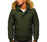 BOLF Homme Veste d'hiver Double avec capuche Blouson a capuche Coupe Chaleur d'hiver d'automne loisir Outdoor Casual Style 1770 Vert XXL [1A1]