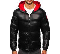 BOLF Homme Veste d'hiver matelassee a Capuche Blouson avec fermeture eclair Doudoune Zipe Temps libre Outdoor Basic Casual Style 5M3198 Noir XL [4D4]