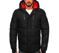 BOLF Homme Veste d'hiver matelassee a Capuche Blouson avec fermeture eclair Doudoune Zipe Temps libre Outdoor Basic Casual Style 5M771 Noir XXL [4D4]