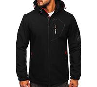 BOLF Homme Veste Softshell de transition a capuche Impermeable Blouson zippe Fonctionnel Coupe-vent Etanche Sport de Trekking Respirant Outdoor Style WX088A Noir-Orange M [4D4]