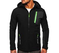 BOLF Homme Veste Softshell de transition a capuche Impermeable Blouson zippe Fonctionnel Coupe-vent Etanche Sport de Trekking Respirant Outdoor Style HM188 Noir M [4D4]