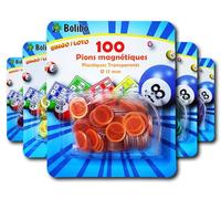 Bolibo JETON Loto magnétique - 100 PIONS MAGNÉTIQUES - 17 mm de diamètre - Coloris au Choix - Bleu, Orange, Jaune, Vert, Rouge, Violet - Bingo (Orange)