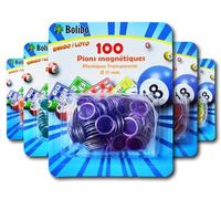 Bolibo JETON Loto magnétique - 100 PIONS MAGNÉTIQUES - 17 mm de diamètre - Coloris au Choix - Bleu, Orange, Jaune, Vert, Rouge, Violet - Bingo (Violet)