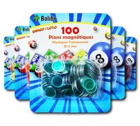 Bolibo JETON Loto magnétique - 100 PIONS MAGNÉTIQUES - 17 mm de diamètre - Coloris au Choix - Bleu, Orange, Jaune, Vert, Rouge, Violet - Bingo (Vert)