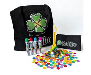 Bolibo Kit 5 en 1 SPÉCIAL Bingo - 1 Sac, 1 Trousse, 4 Marqueurs Bingo, 1 Bâton magnétique et 200 Pions magnétiques - Tous Les Accessoires indispensables pour Les passionnés de Loto/Bingo