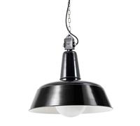 Bolichwerke Berlin Kugel suspension, 45 cm, boîte de câble en aluminium avec chaîne nickelée, PVC câble noir Außenleuchte, tôle d`acier naturel vernis brillant