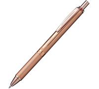 Bolígrafo Energel Retráctil Con Punta De Bola Y Cuerpo Metálico Oro Viejo. Escritura En Color Negro