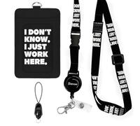 bolimoss Cordon amusant pour badges d'identité, porte-badges en cuir synthétique avec cordon tour de cou amovible, enrouleurs de badge rétractables et réglables avec fermoir pivotant en métal, cadeau