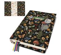 Bolimoss Housse de Livre en Forme de Champignon et Papillon avec Marque-page, Protection Réglable et Réutilisable avec Poche Avant pour Livres de Poche