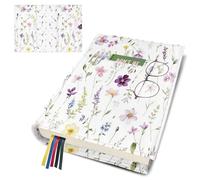 bolimoss Housse de livre florale avec marque-page pour livres de poche, protecteur de livre réutilisable et réglable avec poche avant, couverture lavable pour romans, cadeaux pour femmes amateurs de