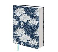 bolimoss Lotus - Housse de livre en coton lavable et réutilisable avec marque-page - Manches réglables pour livres de poche et romans de la Bible - Couverture souple pour femmes amateurs de lecture de