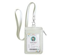 bolimoss Porte-badge 2 en 1 et lanière, plusieurs emplacements pour cartes, porte-badge en cuir avec cordon tour de cou pour cartes de bateau de croisière, cartes de crédit, carte d'école de bureau