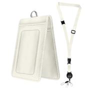 Bolimoss Porte-badge double face en cuir avec cordons rétractables réglables, boucle à dégagement rapide et cordons de sécurité avec fermoir pivotant en métal pour le travail, les infirmières, les