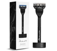 Bolin Webb Génération Rasoir et support Bleu Avec lame Gillette Fusion5 Rasoir de luxe pour homme (Black-Ali)