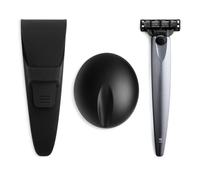 Bolin Webb Poignée en graphite avec support de rasoir et étui de voyage étanche Equipé de la technologie de cartouche Gillette Mach3 Blade. Rasoirs primés pour homme - Fabriqué en Angleterre (Graphite