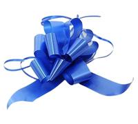 Bolis - 50 cocardes blanches - 3 cm - Pour mariage, voiture, maison, baptême, diplôme, communion - Grand nœud bleu