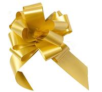 Bolis - 50 cocardes blanches - 3 cm - Pour mariage, voiture, maison, baptême, diplôme, communion - Grand nœud or